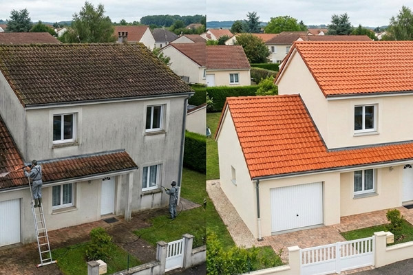 Démoussage professionnel de couverture